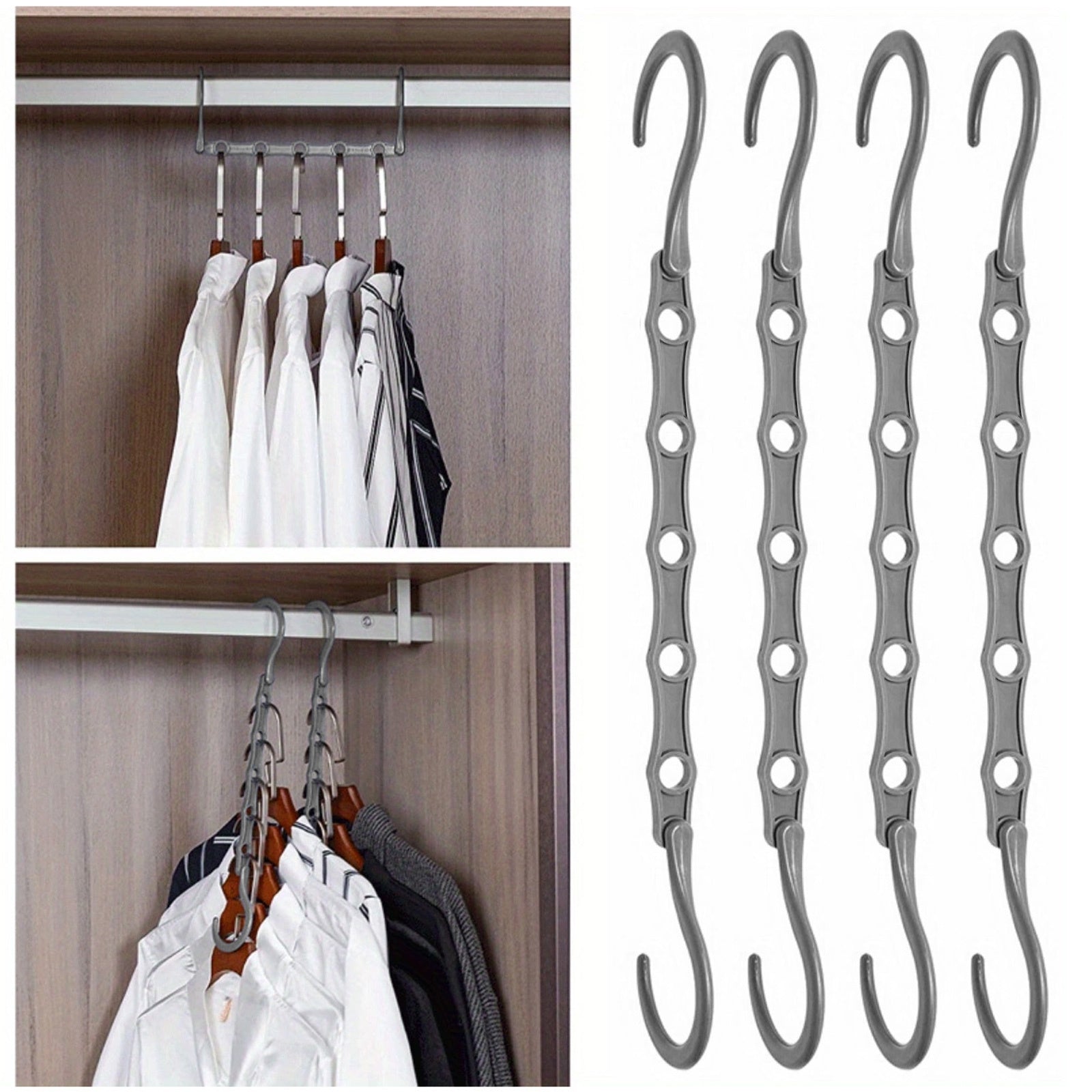6 Pack Plastic Hangers Space-Saving Closet Organizer for Heavy Clothes