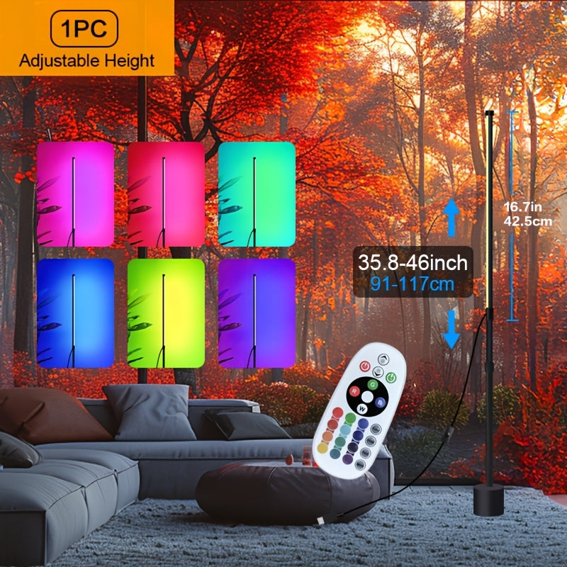 Adjustable Nordic Style LED Corner Floor Lamp with USB Power Black for Living Room Bedroom Gaming Room