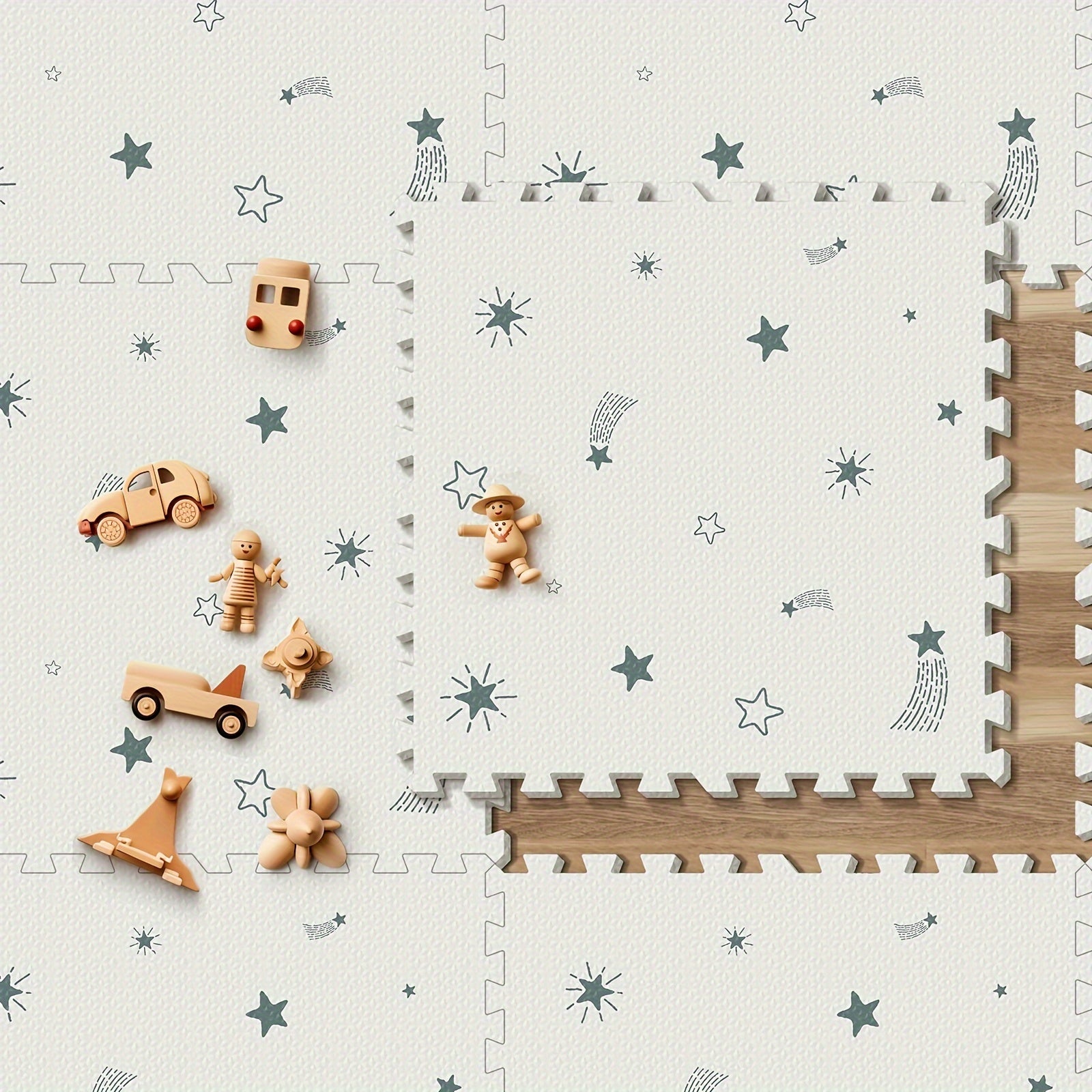 Пенистый игровой коврик 6-частей, соединяющийся, нетоксичный EVA, для использования внутри и снаружи, для ползания и времени на животе