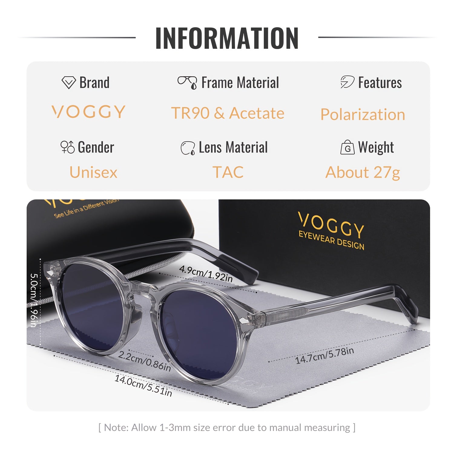 Polarized Square Sunglasses for Men and Women TR90 Frame UV400 Driving Fishing Outdoor