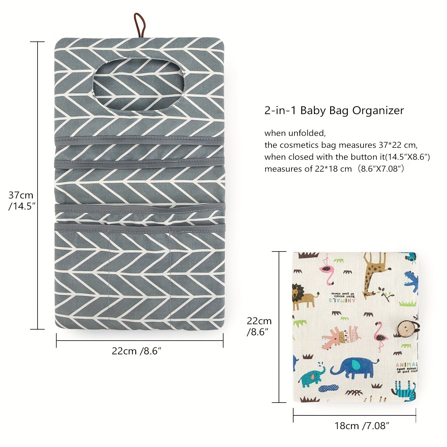 Namli to'quvchalar va yuvish sumkasi bilan portativ pampers sumkasi