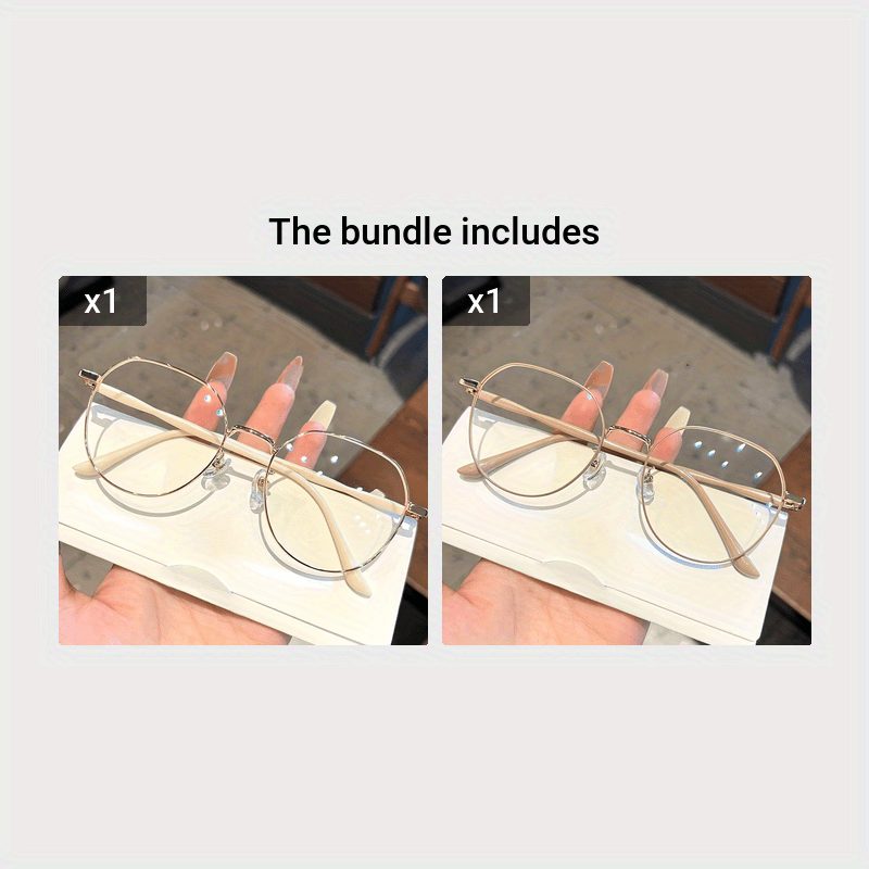 Unisex Clear Lens Glasses for Eyestrain Reduction with Metal Frame