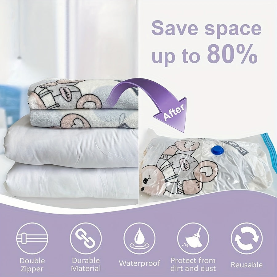 Travel Compression Bags Set with 9 Vacuum Storage Bags for Clothing Bedding and Luggage