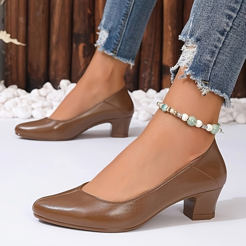 Women's Mary Jane Heels Chunky Block Heel Breathable PVC Summer Dress Shoes