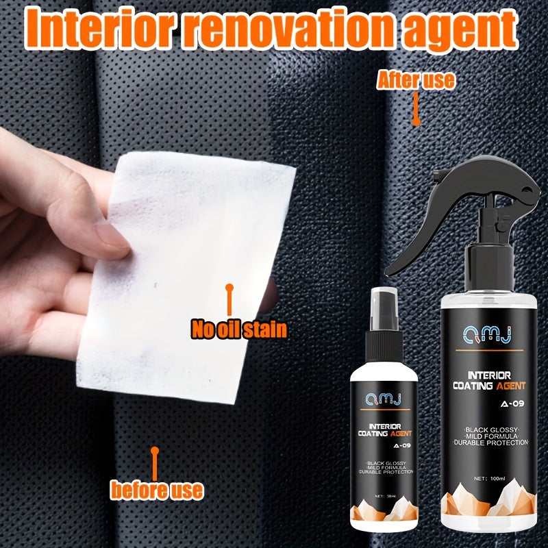 Avtomobil ichki qismi uchun spreyi, plastmassa va charmni tozalash va tiklash