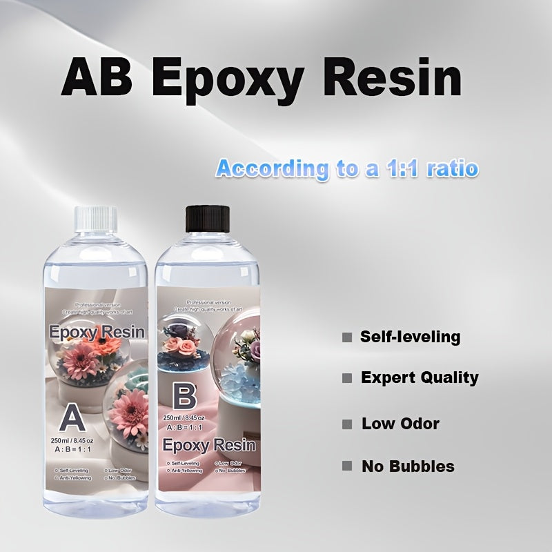 16 oz Transparent Epoxy Resin Kit for Crafts Jewelry Home Decor Waterproof Fast Cure