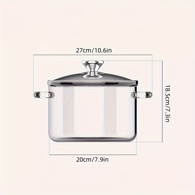 118.35oz Borosilicate Glass Cooking Pot Stovetop Safe Soup Pasta Sauce Pan