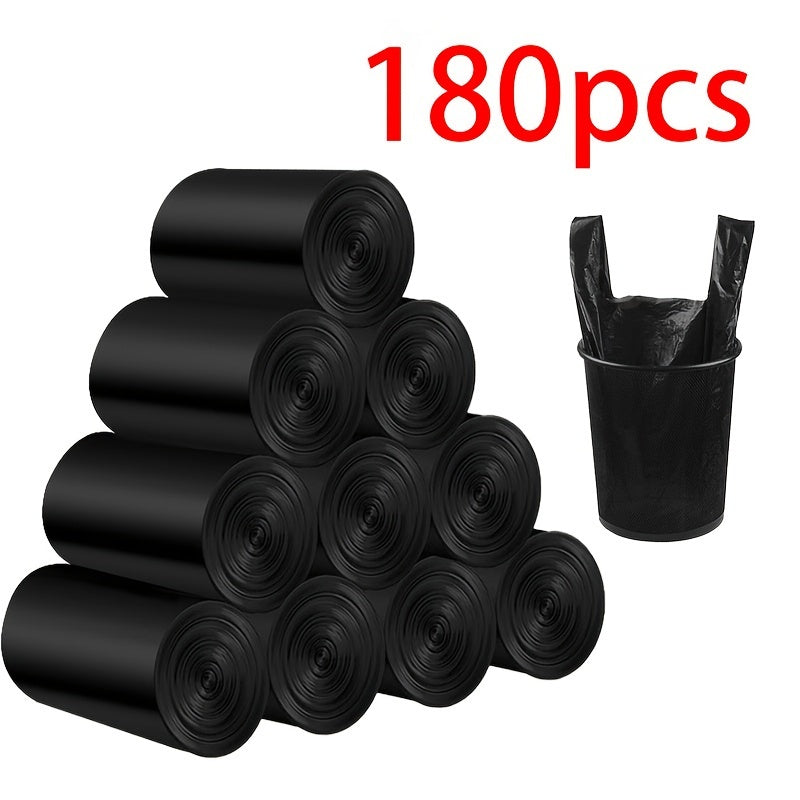180 Pack Heavy Duty Black Plastic Garbage Bags Leak-Resistant Thickened Trash Bags