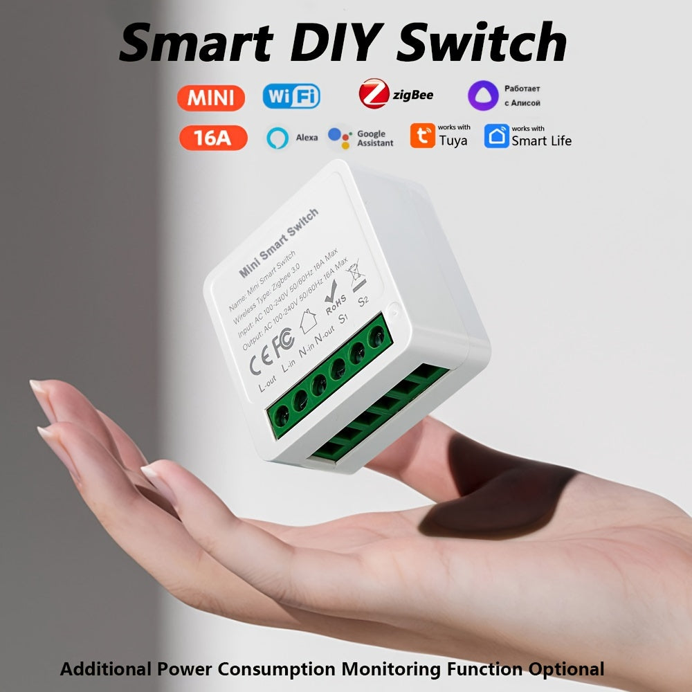 16A WiFi ZigBee Aqlli Oʻchirgich Moduli ilova va ovoz bilan boshqarish uchun elektronika