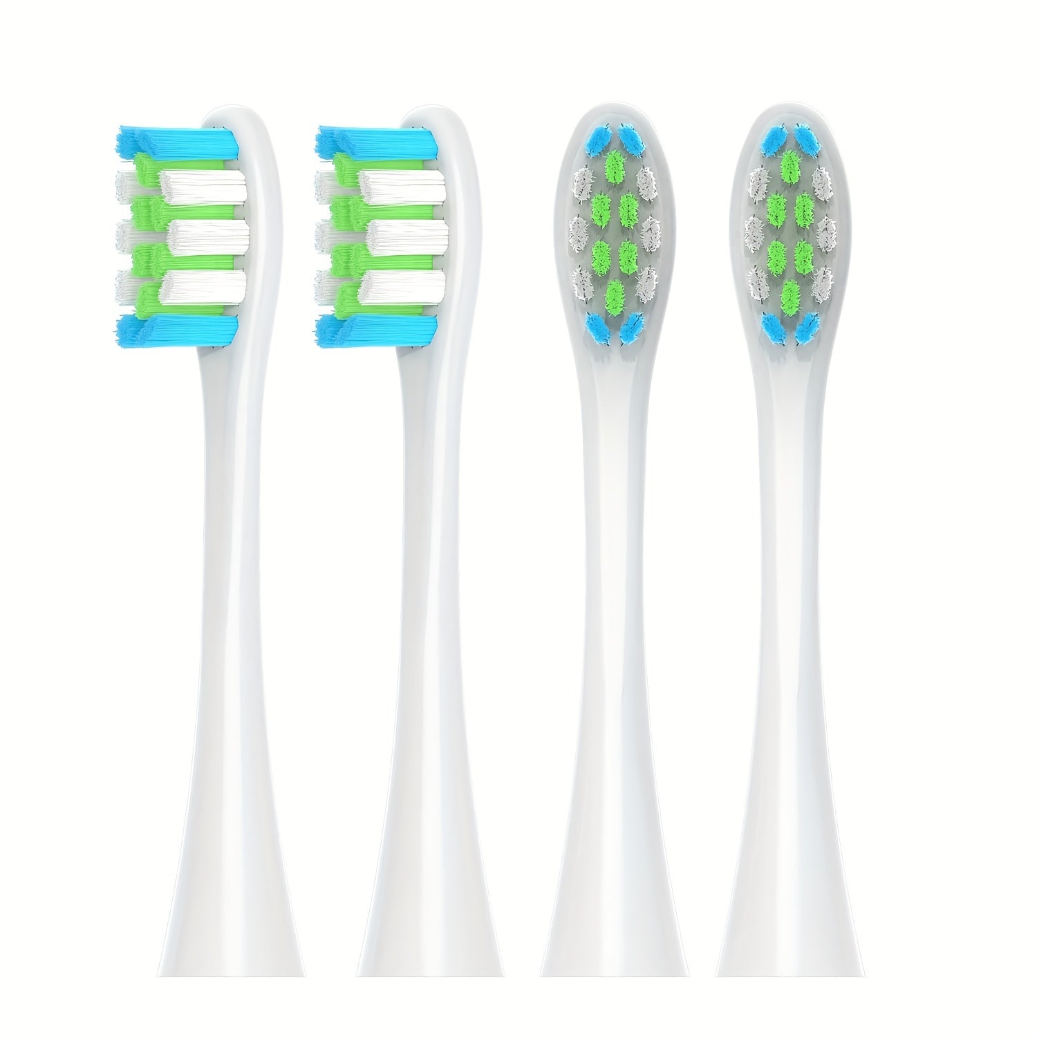 4pcs Replacement Brush Heads Soft Blue Green Sonic Electric Toothbrush Nozzles