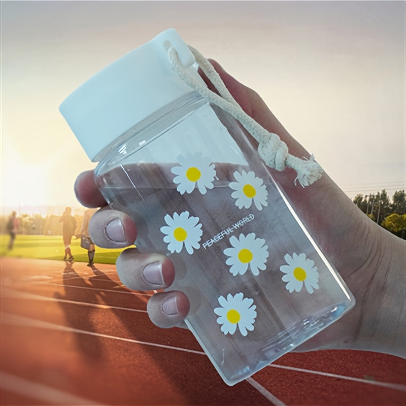 Cute Daisy Flower Water Bottle Plastic Cup for Travel and Gifts