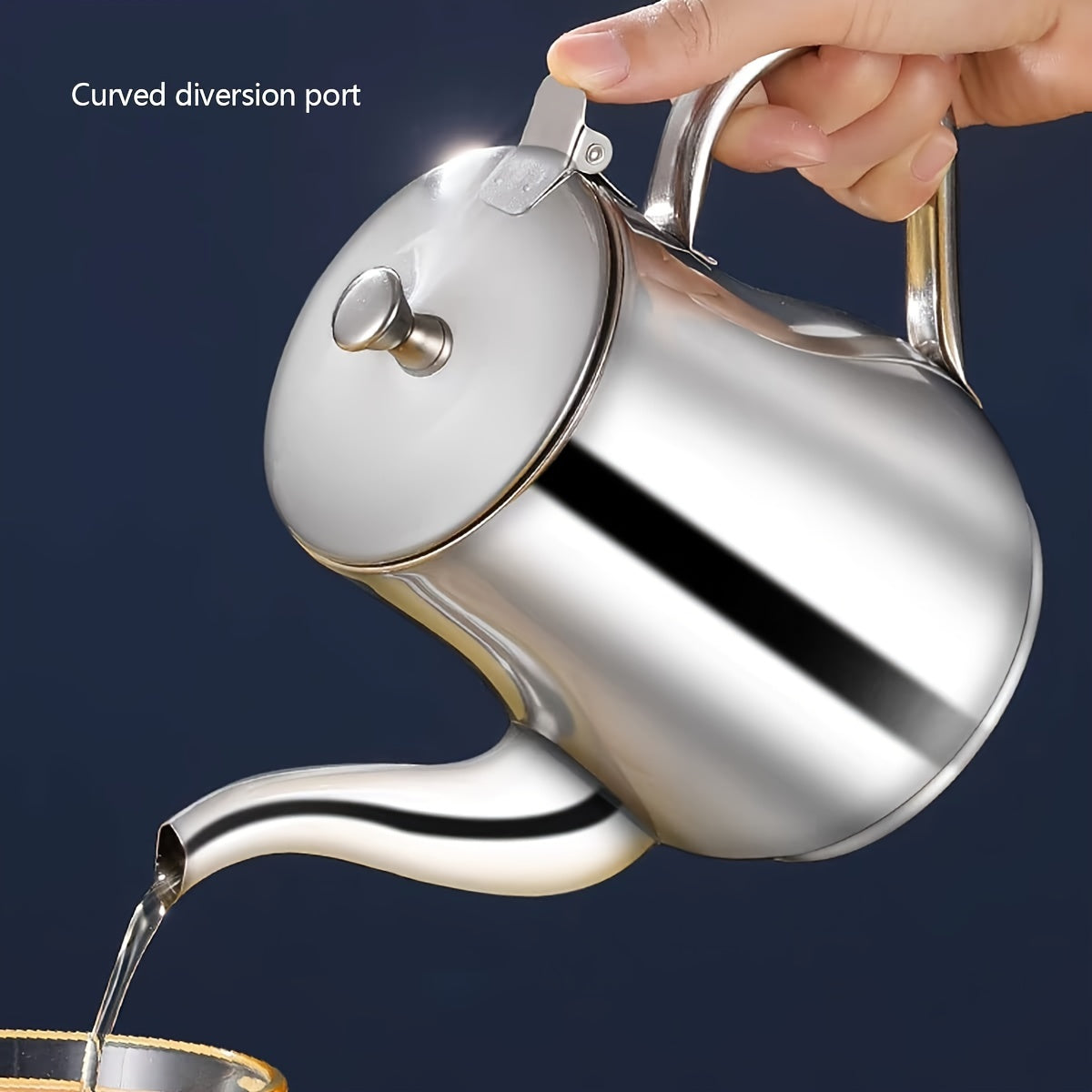Silver Stainless Steel Gooseneck Teapot 48oz BPA-Free Coffee Kettle