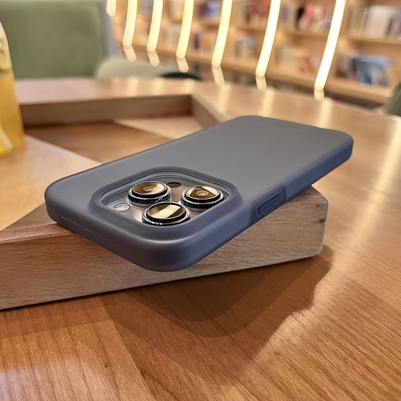 Men Women Silicone Semi-Transparent Ultra-Thin Matte Phone Case for iPhone 14 15 Pro Max Black White