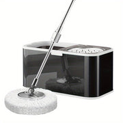 Stainless Steel Spin Mop and Bucket Set No Hands Cleaning for Home and Kitchen