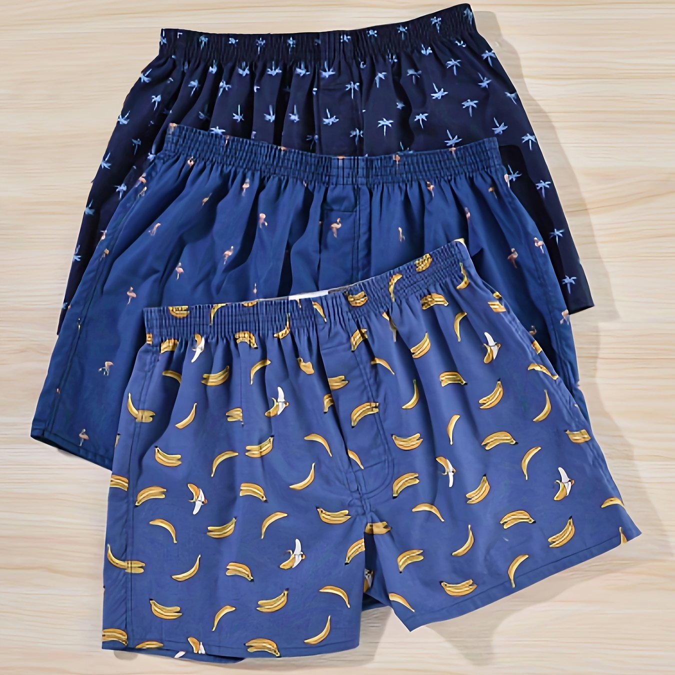 Мужские хлопковые боксёры в многоцветном стрелочном принте, свободный крой, дышащий, комплект из трёх