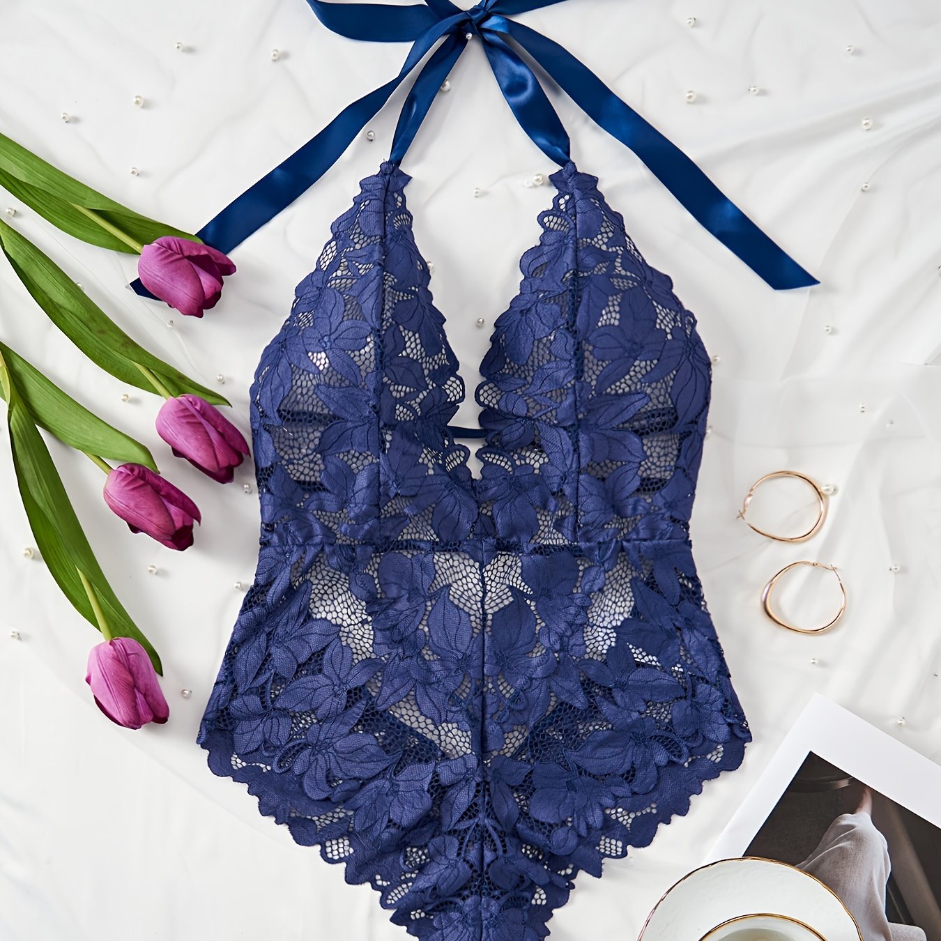 Women's Lace Teddy Bodysuit Lingerie Backless Sexy Nightwear