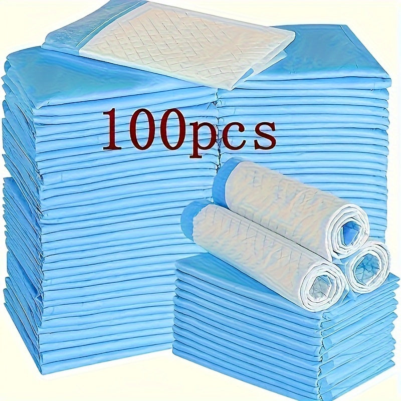 100-Pack Disposable Dog Training Pads 43.69x32.99 cm Super Absorbent Leak-Proof Blue