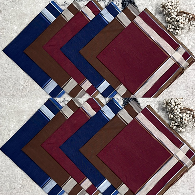 Juego de 12 pañuelos de tela oscuros para hombres, para bolsillos de traje y toallitas para el sudor