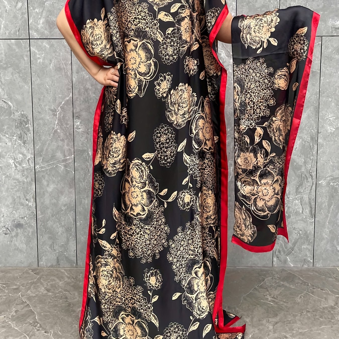 Plus Size Leopard Print Maxi Dress with Matching Headscarf Casual Summer Beach