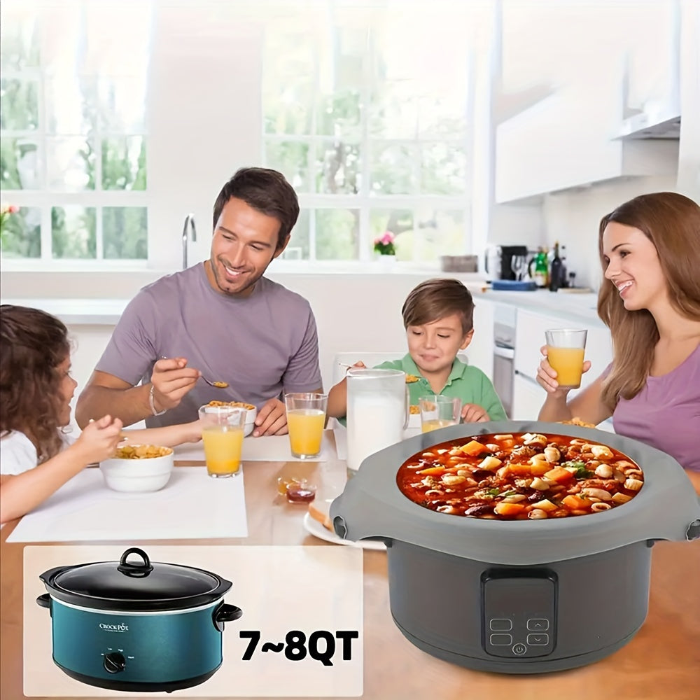 Silicone Slow Cooker Liner Reusable 6-8 Quart Leakproof Dishwasher Safe for Oval and Round Crock Pots