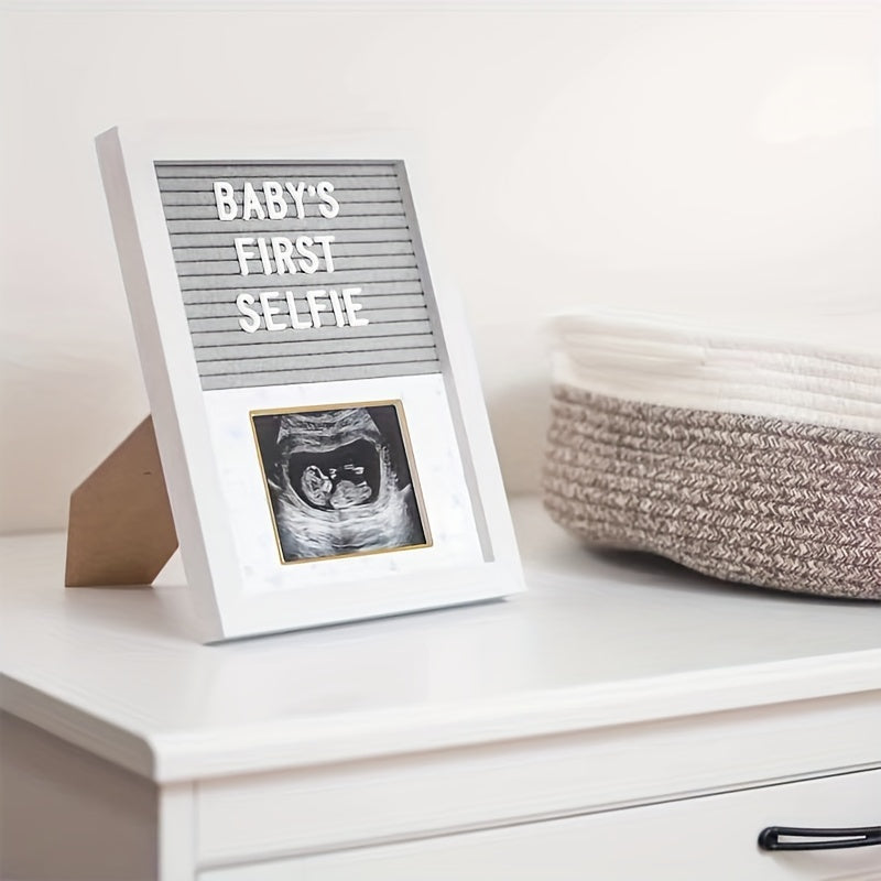 Personalized Letter Board Photo Frame for Ultrasound Keepsakes Wooden Display