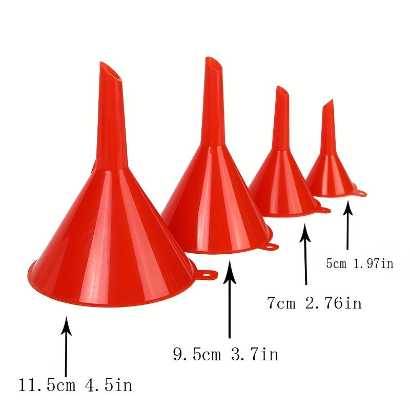 Suyuqliklar uchun 4 ta ko‘p maqsadli plastmassa funnel to‘plami