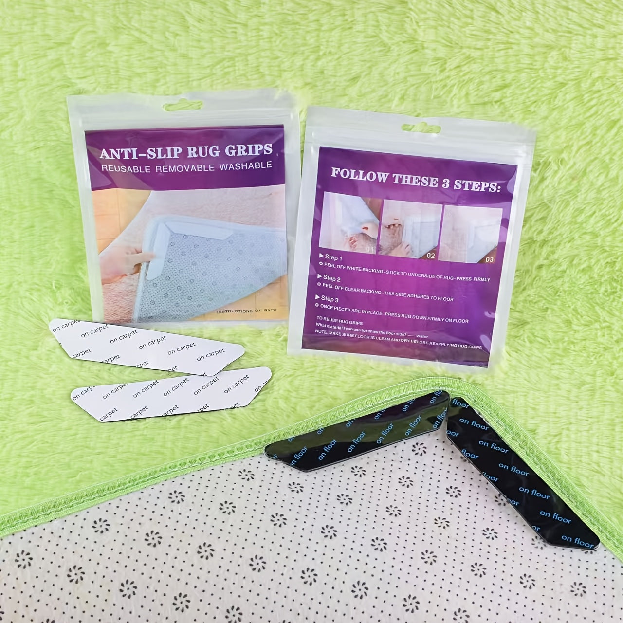 Qora PVC gilam stabilizatori lentasi, sirpanishga qarshi tutqich, yashash xonasi va hammom uchun