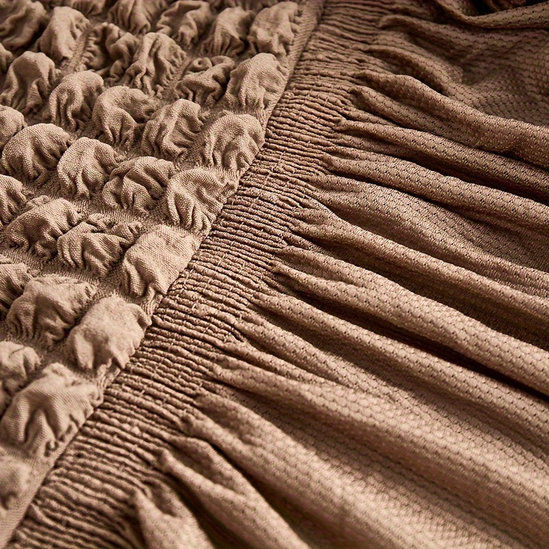 Beige Elastic Sofa Cover Fits All Sizes Machine Washable Living Room