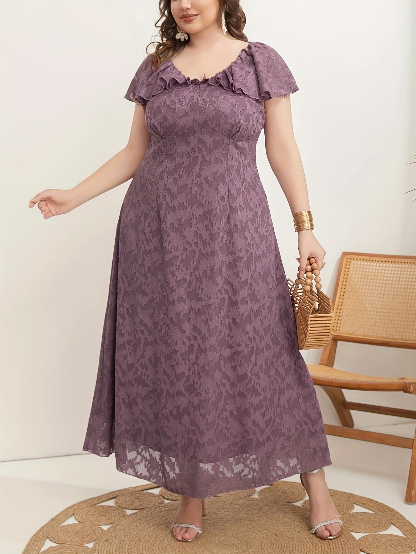 Plus Size Women's Elegant Middle East Style Casual Dress Black Large