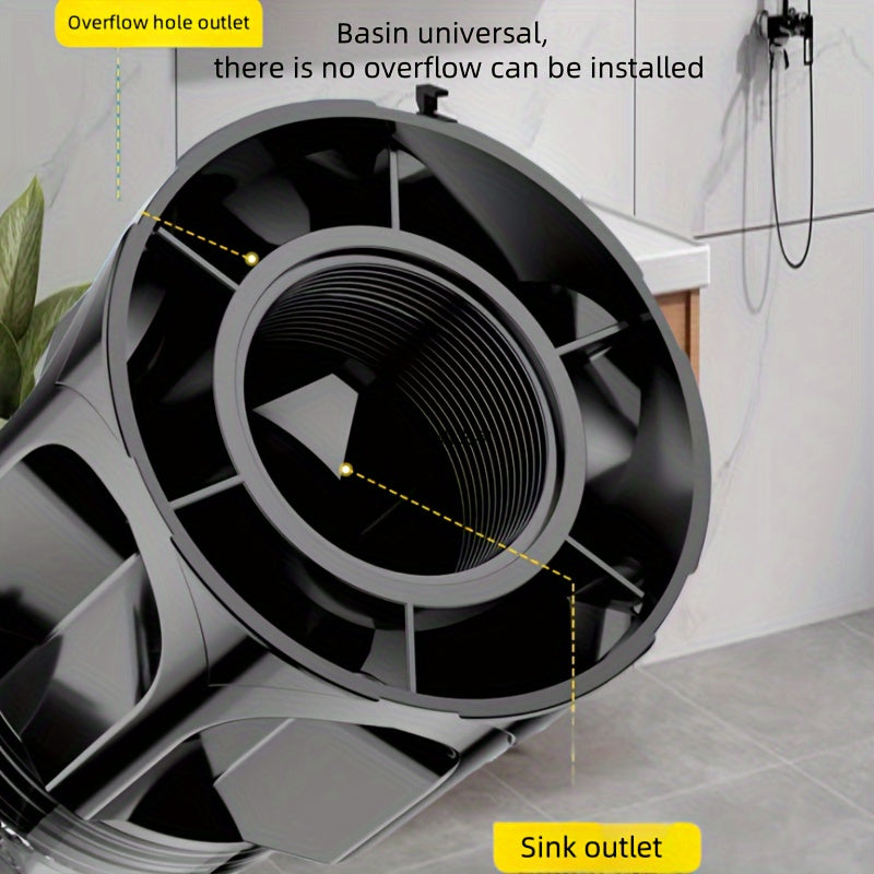 Sink Drain Kit with Leakproof Clog-Free Odor-Resistant Plastic Pipes and Overflow Prevention