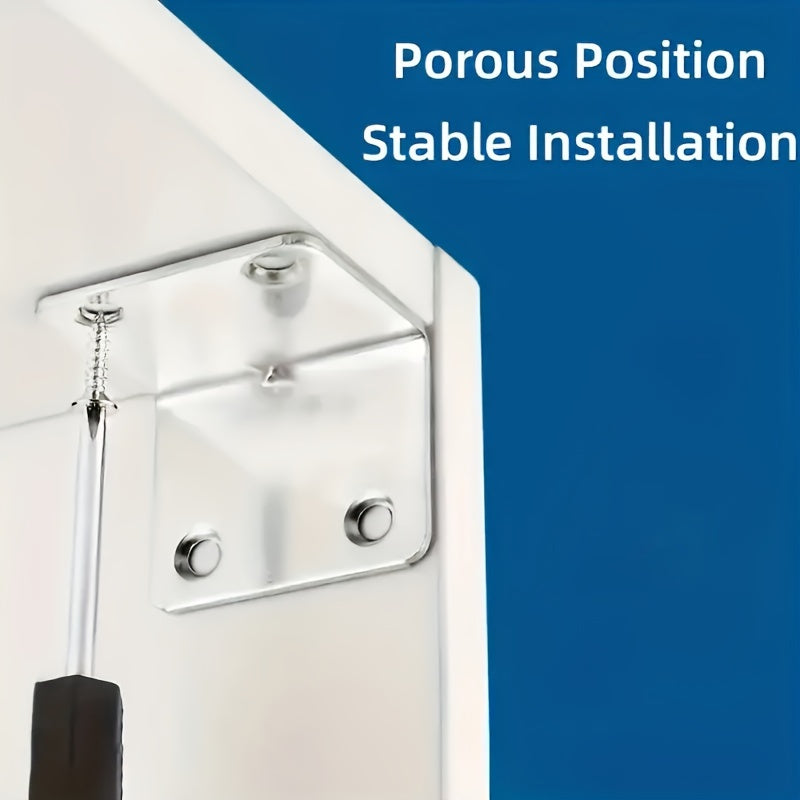 65 Pcs Metal L-Shaped Corner Braces Stainless Steel Right Angle Brackets