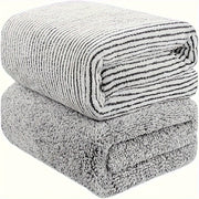 Set of 2 Absorbent Breathable Microfiber Bath Towels for Fitness and Yoga
