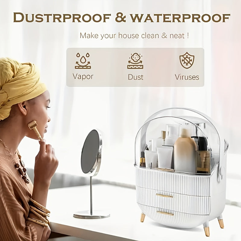 Makeup Organizer with Drawer for Jewelry Skincare and Lipstick Storage