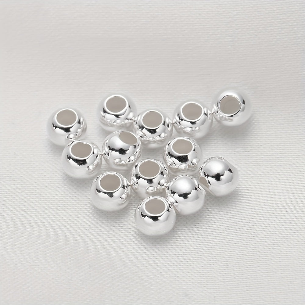 Set of 100 Sterling Silver Round Spacer Beads 2mm for Jewelry Making