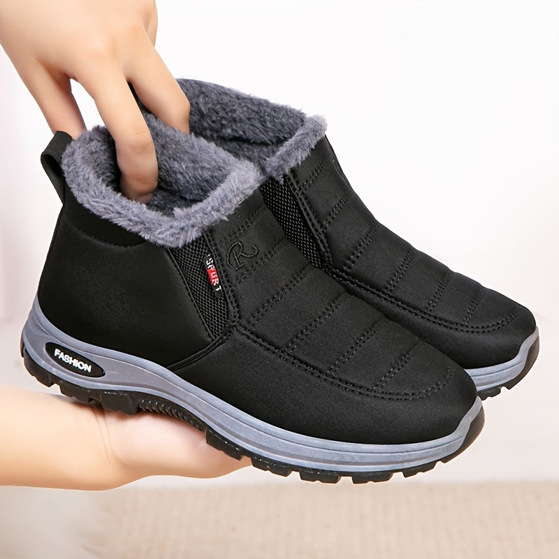 Women's Fleece-Lined Slip-On Boots for All Seasons Warmth
