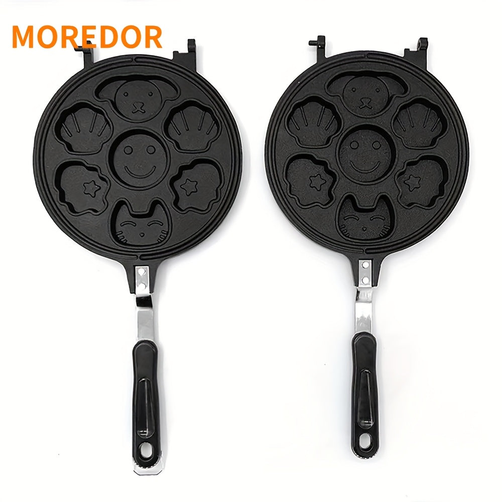 7 teshikli yopishmaydigan qovurilgan pan, pankeklar, burgerlar, pechenelar uchun ko‘p funksiyali nonushta mashinasi