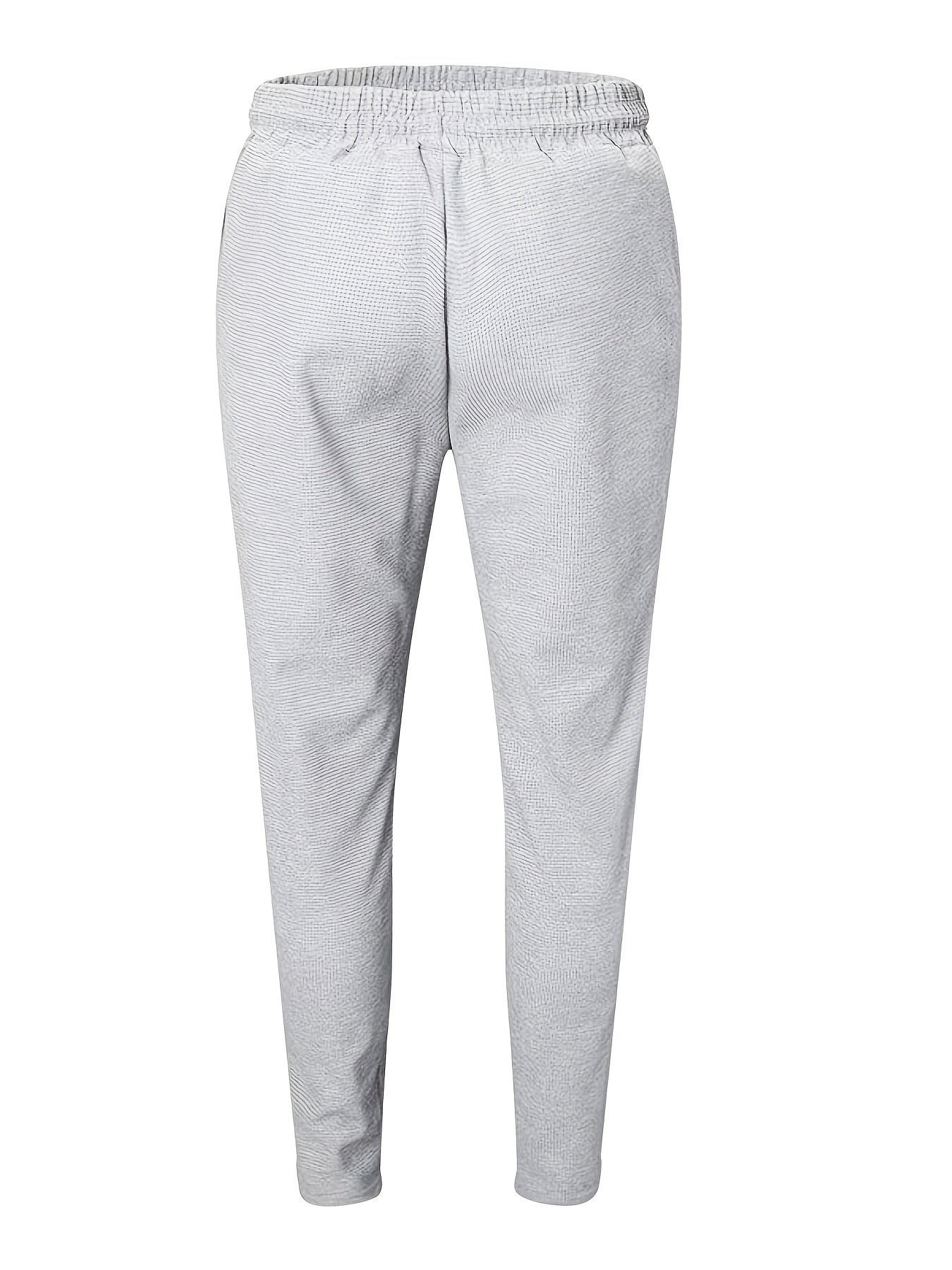 Men's Long Sleeve Hooded Waffle Solid Sports Suit Set for Spring and Autumn