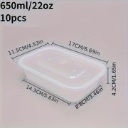 Set of 10 22oz BPA-Free Plastic Food Containers with Leak-Proof Lids