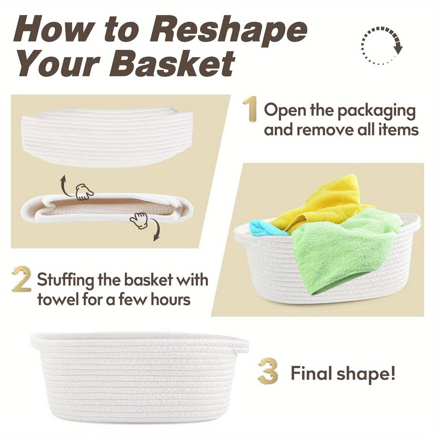 Personalized Cotton Gift Basket with Custom Embroidery, Handle, 30.48cm x 20.32cm