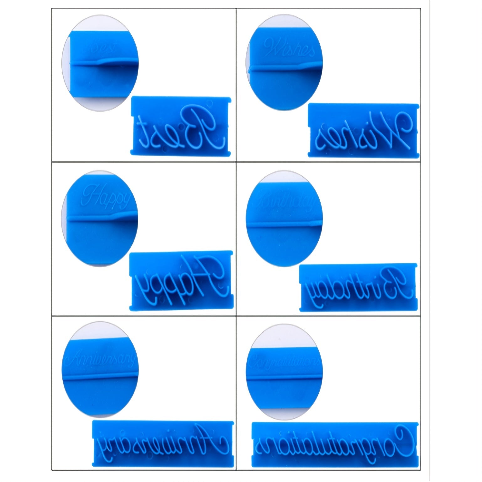 6 Sets Handmade Cake Printing Baking Molds for English Cake Decoration