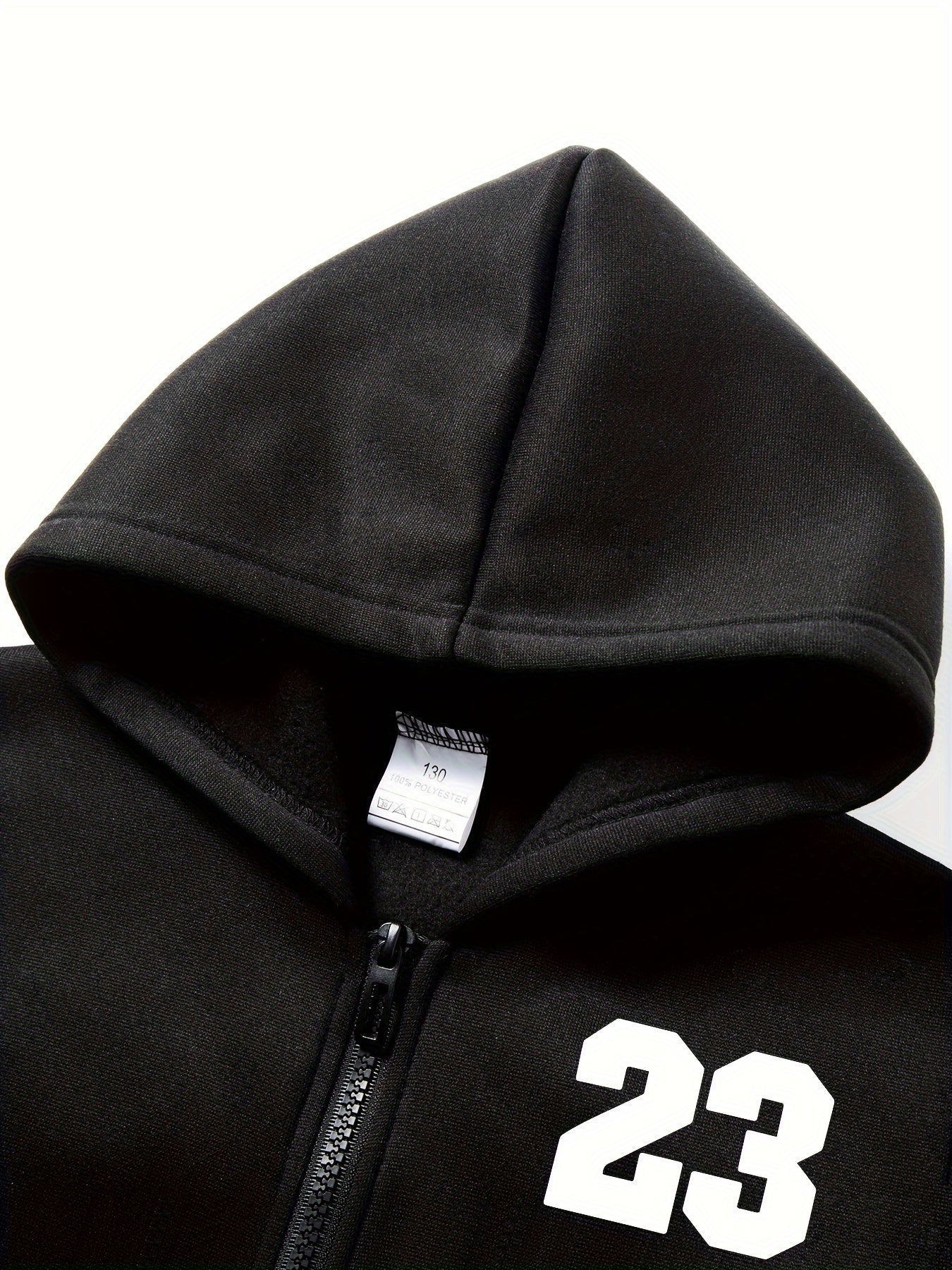 Yigitlar uchun 2 ta qismlik kofta va joggers to'plami, #23 bosma bilan paxta mato ichki qismi, kuz-qish mavsumiga mo'ljallangan, kundalik tashqi ko'rinish