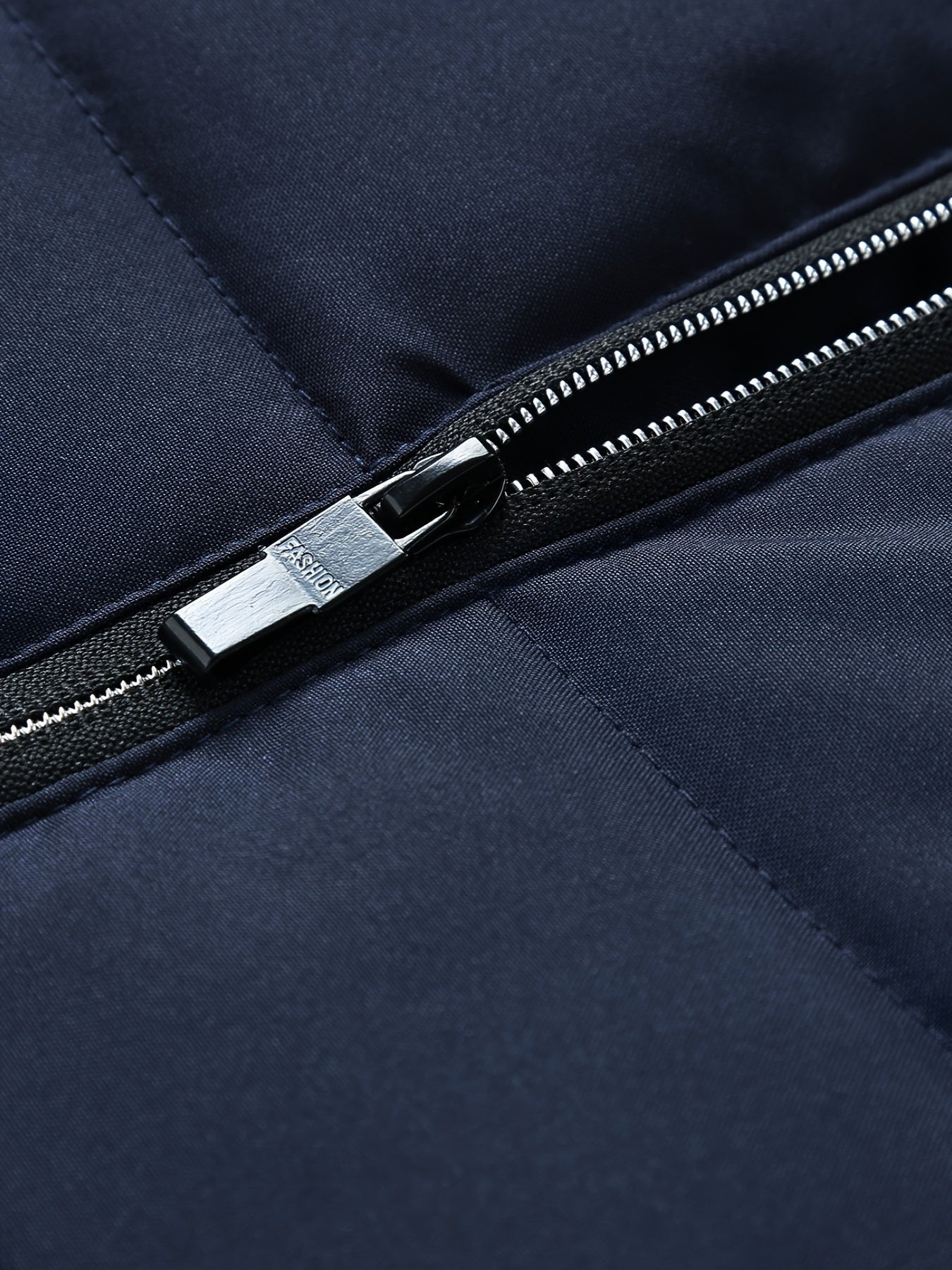 Men's Padded Jacket Zipper Stand Collar Casual Fall Winter Polyester Solid