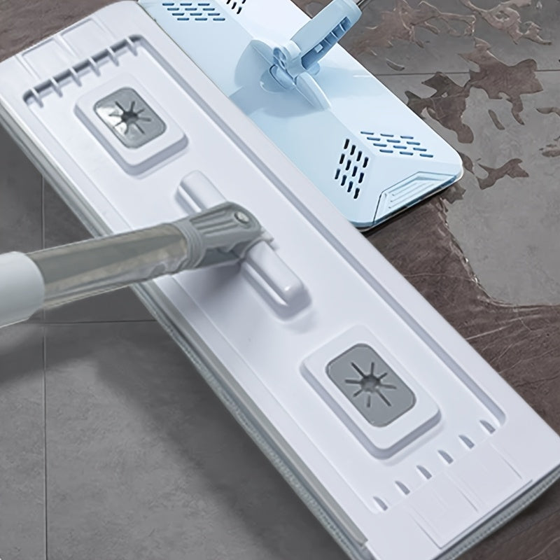 Conjunto de fregona y cubo para uso doméstico con almohadillas de microfibra para limpieza de suelos húmeda y seca