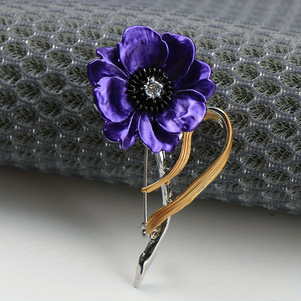 Dainty Enamel Flower Brooch Pin for Women Sunflower Wedding Party Corsage