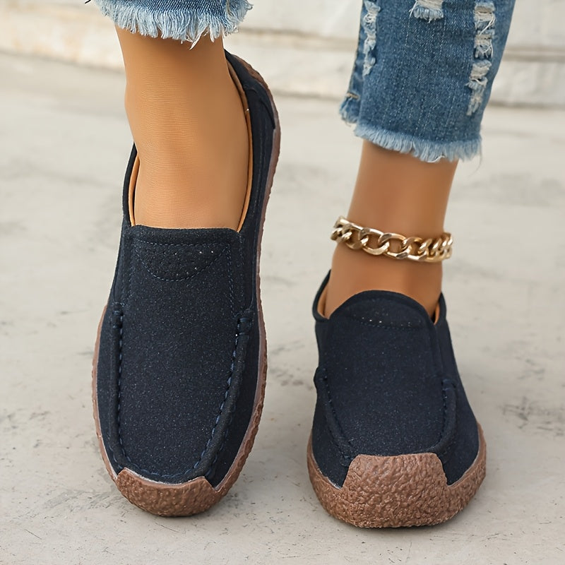 Женские черные лоферы-слипы повседневные туфли с нескользящей подошвой из TPR