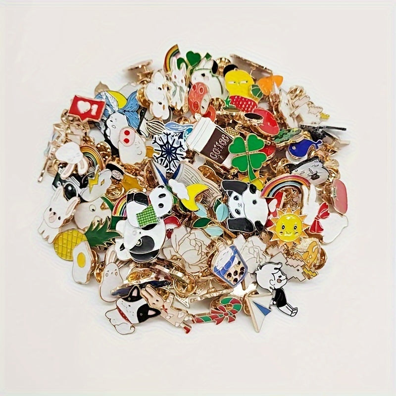 YWLI brosh pinlar to'plami, turli xil qiziqarli qotishma metall dizaynlarida, 10, 20, 30 yoki 50 dona mavjud. Ushbu novator pinlar notekis shakllarga ega va minimalist yopishqoq orqa qismga ega bo'lib, ayollar uchun zamonaviy aksessuar hisoblanadi.