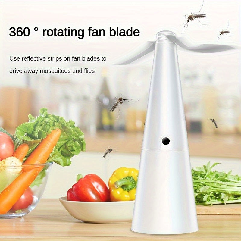 Портативный уличный вентилятор для летающих насекомых, работает на батарейках, съемный