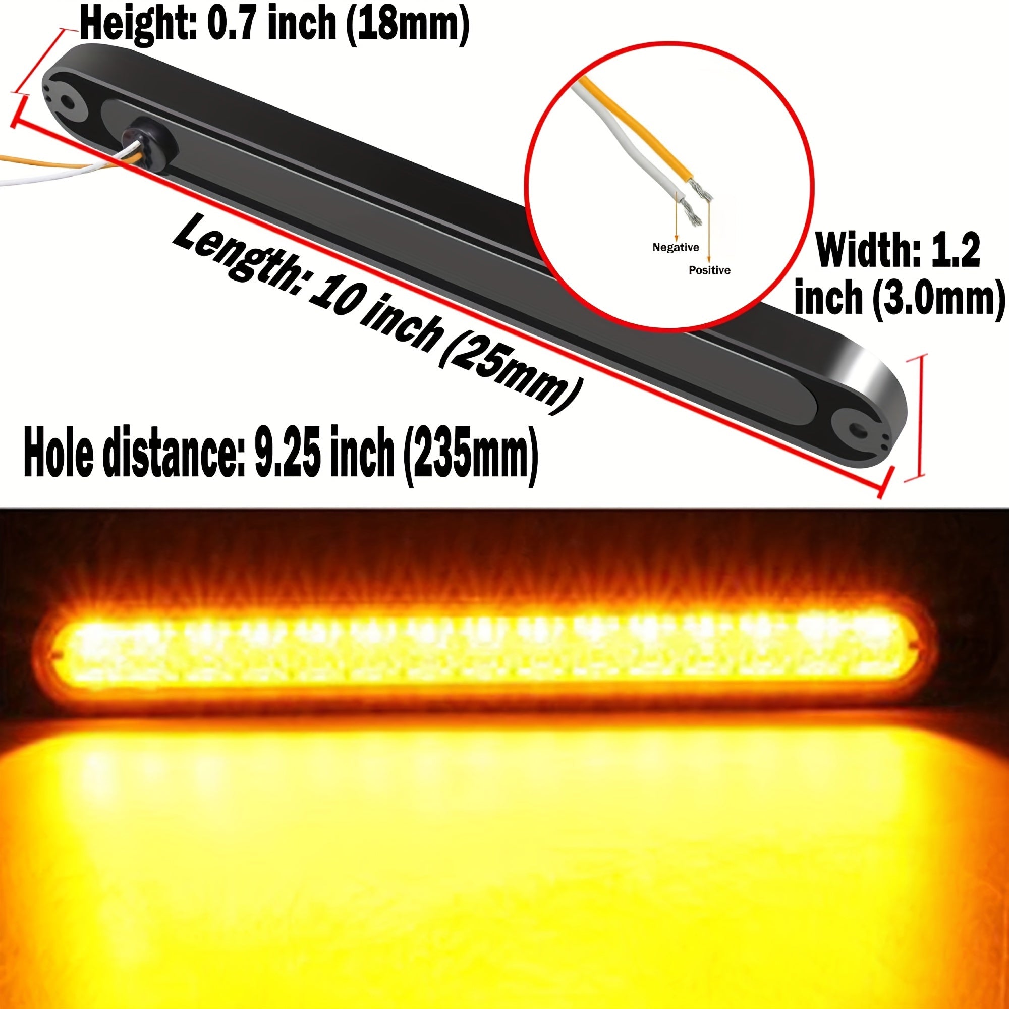 Barra de luz trasera LED universal para camiones, pickup, vehículo 12V 24V, 15 LEDs