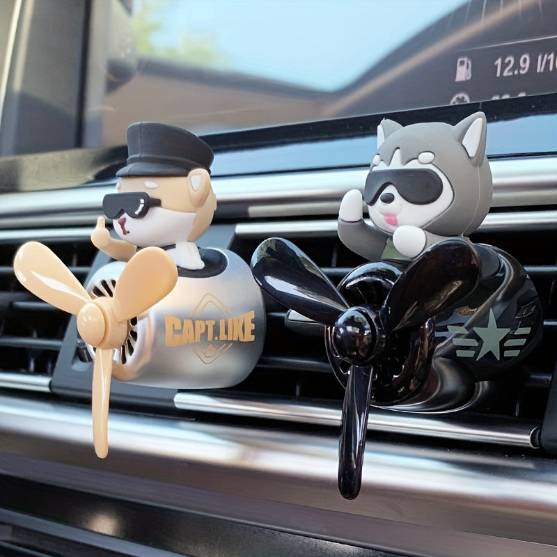 It yuragi uchun avtomobil havo tozalovchi havo ventilatsiya klipi, chiroyli multfilm it, ichki bezak