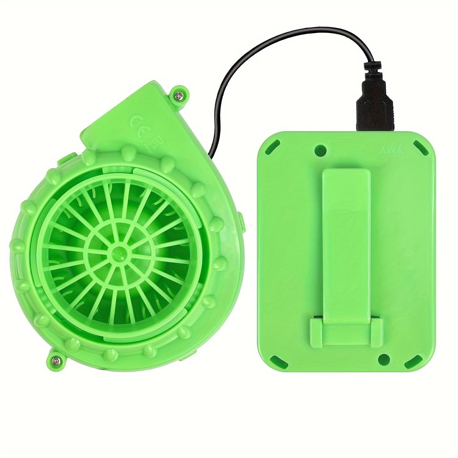 Portable Mini Inflatable Costume Fan Green USB Battery Operated for Parties Halloween Christmas